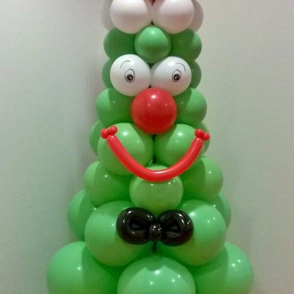 Ballonnen kerstboom met gezicht